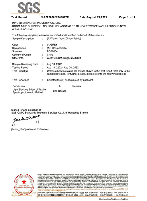 Informe de detección de tasa de bloqueo de luz de SGS